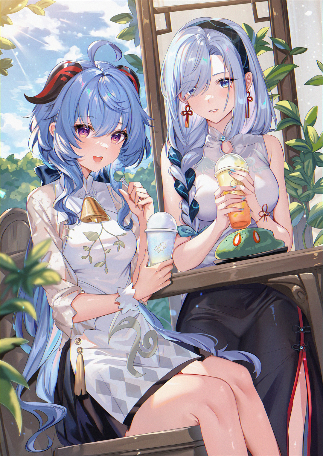 【P站画师】屑狐狸  MIKU 椰羊甘雨 中国插画师山桂贰的美图作品推荐 P站画师-第8张